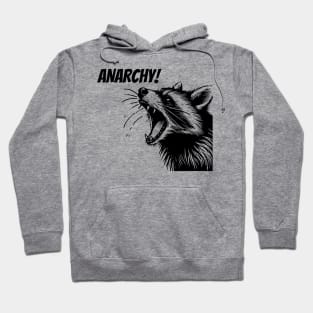 Anarchy! Raccoon Screaming Eat Trash Die Fast Hoodie